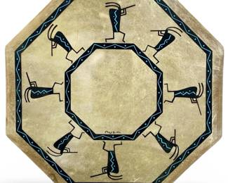 1991 Hand Painted All One Tribe Drum Leather Drum