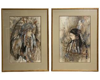 2pc. Signed Barbara Wagner Watercolor Paintings
