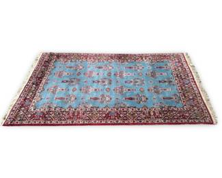 Vintage Hand-Knotted Blue Tribal Oriental Area Rug