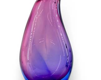 Hand Blown Purple Art Glass Vase