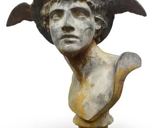 Classical Cast Iron Winged Hermes Bust