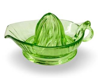 Vintage Uranium Depression Glass Fruit Juicer