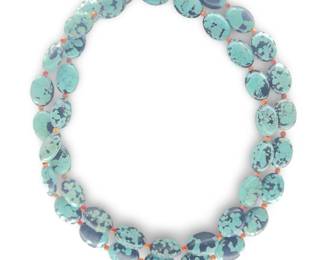 Long Native American Howlite Turquoise Necklace