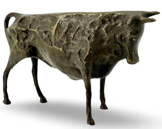 Abstract Picasso Bronze Bull Sculpture