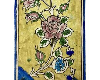 Antique Hand Painted Iznik Qajar Tile