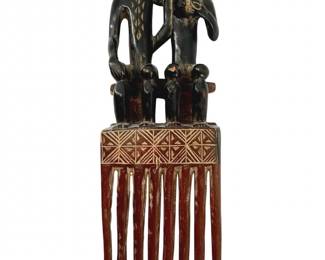 Hand Carved Wooden Asante African Comb