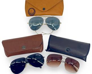 3pc Vintage Aviator Sunglasses and Cases