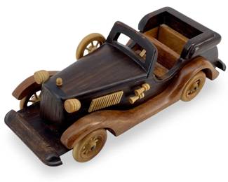 Vintage Carved Wooden Model Car