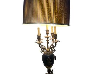 Ornate Urn Style Candelabra Cherub Table Lamp