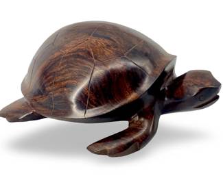 Hand Carved Ironwood Turtle Sculpture