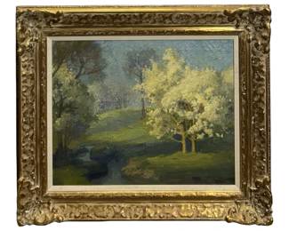 Signed Maurice Braun Forest Oil on Canvas