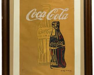 Signed Warhol Coca-Cola Mixed Media After