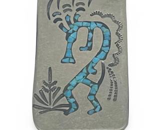 Signed CH Native American Kokopelli Inlay Clip