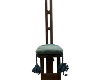 Primitive Three Legged Wood Tall Chair