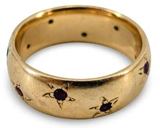 14K Yellow Gold Ruby Ring