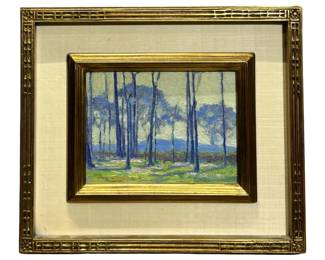 Signed Wilbur Forest Landscape Acrylic on Panel