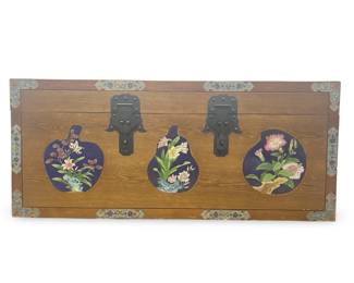 Chinese Cloisonné Enamel Wood Blanket Chest