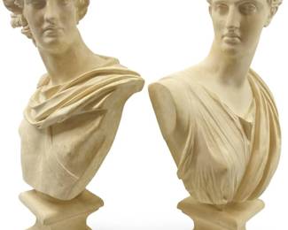 Big Pair Apollo & Diana Roman Busts