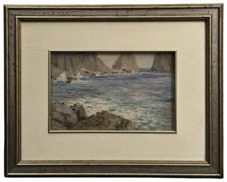 Vintage Signed Capri Oil on Panel