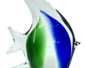 Blue and Green Art Glass Angel Fish