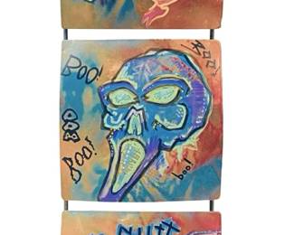 Original Rotten Russ Signed 3-Panel Metal Wall Art