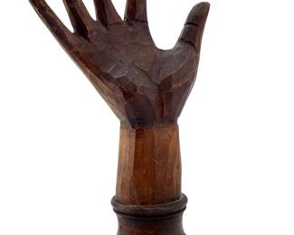 Hand Carved Pedestal Hand Sculpture