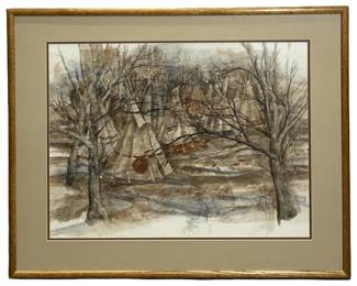 Signed Barbara Wagner Watercolor Painting