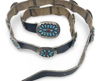 Zuni Sterling Silver Floral Cluster Turquoise