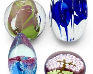 4pc Murano Art Glass Paperweights