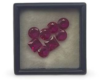 (8) Assorted Loose Lab Created Ruby Gemstones