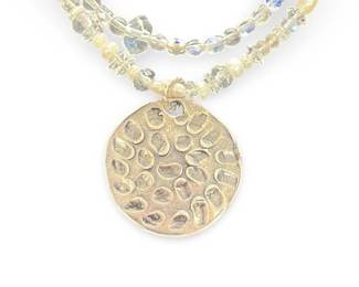 Multi-Strand Sterling Clasp Iridescent Bead