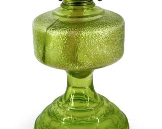 Vintage Uranium Depression Art Glass Lamp