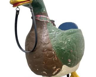Whimsical Painted Wood Folk Art Park Ride