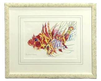 Signed Rochelle Salzer “Lion Fish" Lithograph