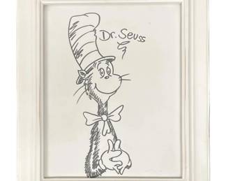Dr. Seuss The Cat in The Hat Ink Illustration