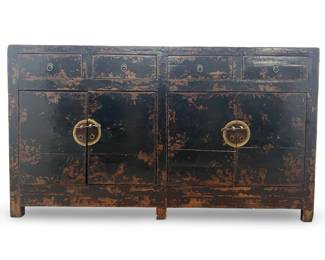 19th Century Chinese Black Lacquer Buffet Table