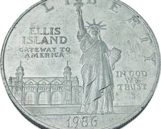 1986 Statue of Liberty Ellis Island Silver Dollar
