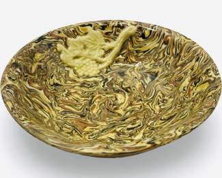 Signed French Aptware Marbled Bowl Terre Mêlée