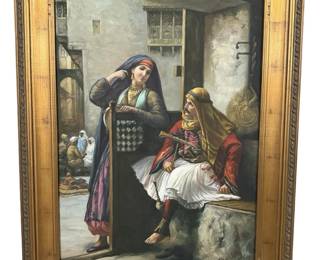 Signed Kmeersman Albanian Couple Oil On Canvas