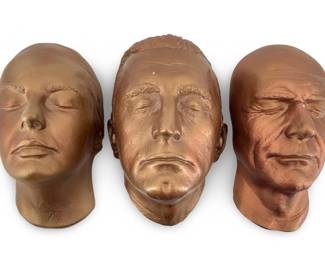 3pc Sculpted Plaster Hollywood Masks