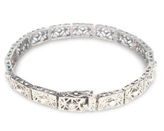 Dee Berkley Art Deco Sterling Link Bracelet
