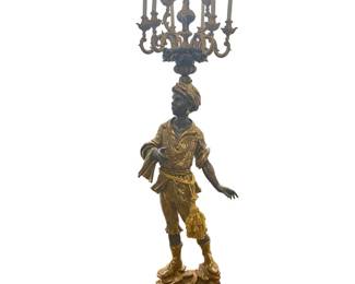Moretto Veneziano Venetian Blackamoor Floor Lamp