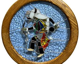 Southwestern Native American Stained Glass Panel