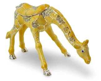 Bejeweled Enameled Figural Giraffe Dresser Box