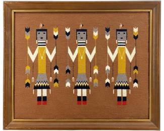 Hand-Woven Navajo Yei Tapestry Art