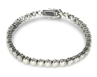 Magnificent Sterling Silver CZ Tennis Bracelet