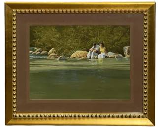 Signed Joseph Holbrook Gouache Painting