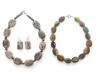 (2pc) Chunky Jasper Agate Bead Necklaces