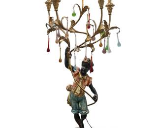 Antique Italian Venetian-Style Blackamoor Lamp