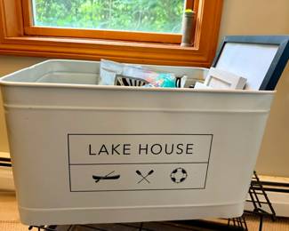 Lake House Metal Container & Mystery Contents